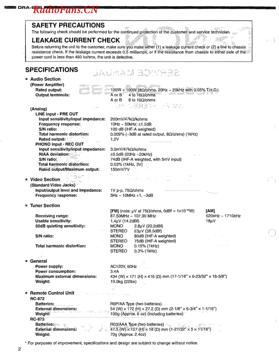 Denon-DRA685-rec-sm维修电路图 手册.pdf_第2页