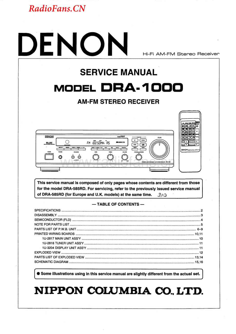 Denon-DRA1000-rec-sm维修电路图 手册.pdf_第1页