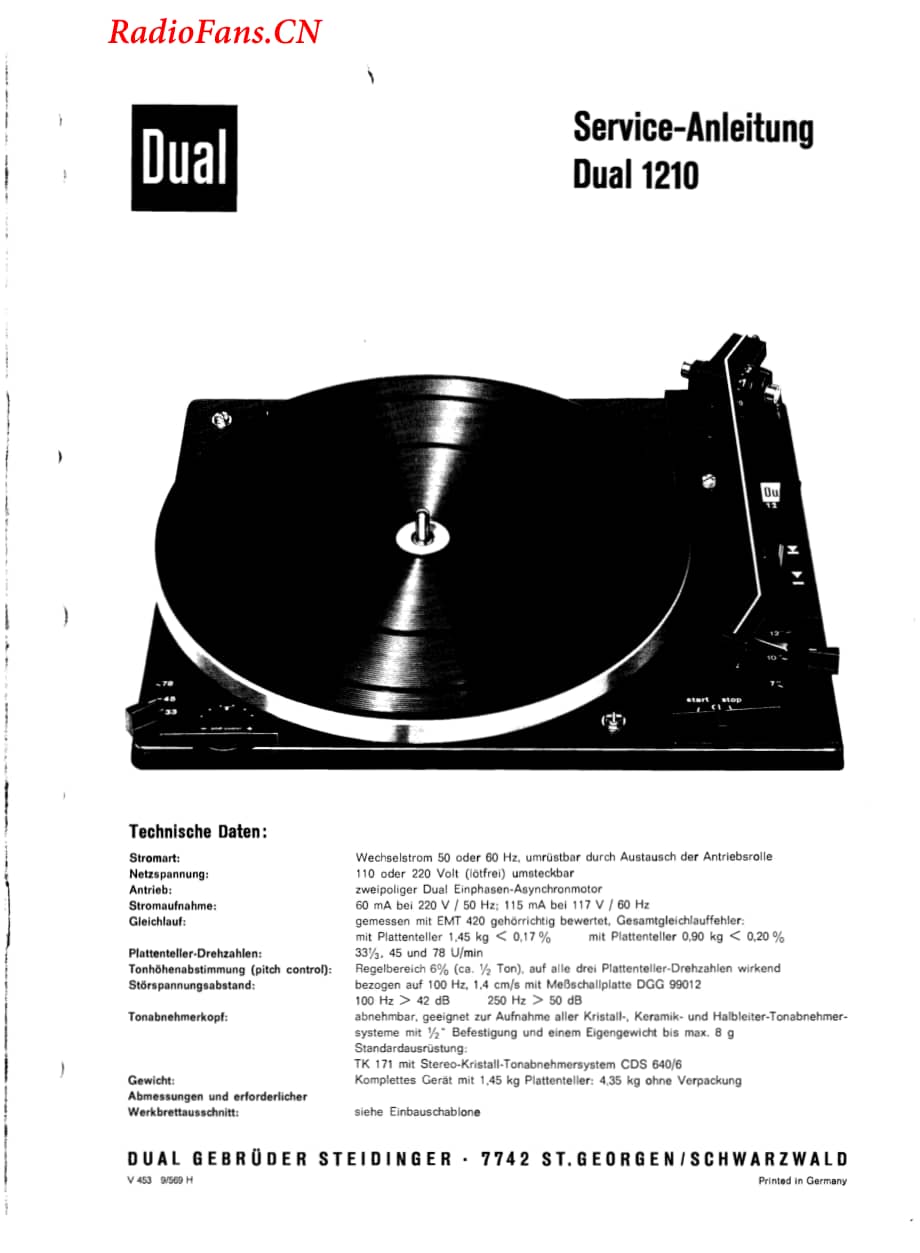 Dual-1210-tt-sm维修电路图 手册.pdf_第1页