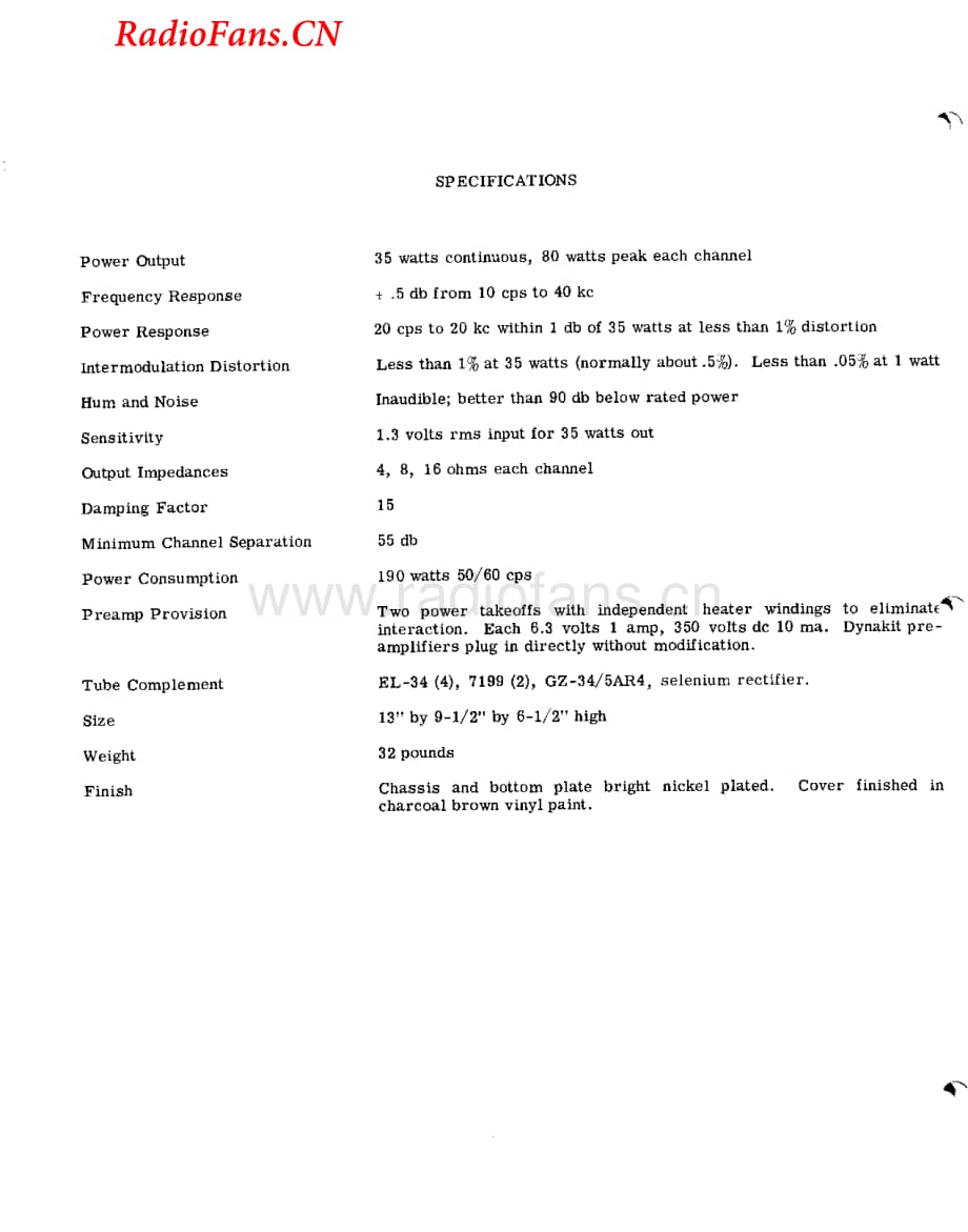 Dynaco-STEREO70-pwr-sm维修电路图 手册.pdf_第2页
