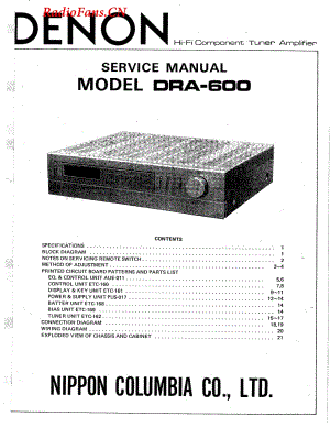Denon-DRA600-rec-sm维修电路图 手册.pdf