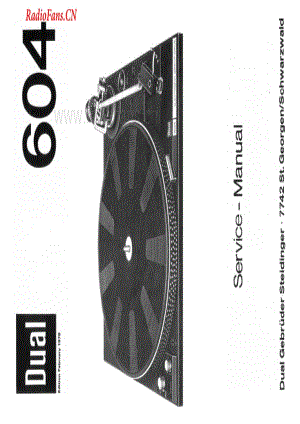 Dual-604-tt-sm维修电路图 手册.pdf