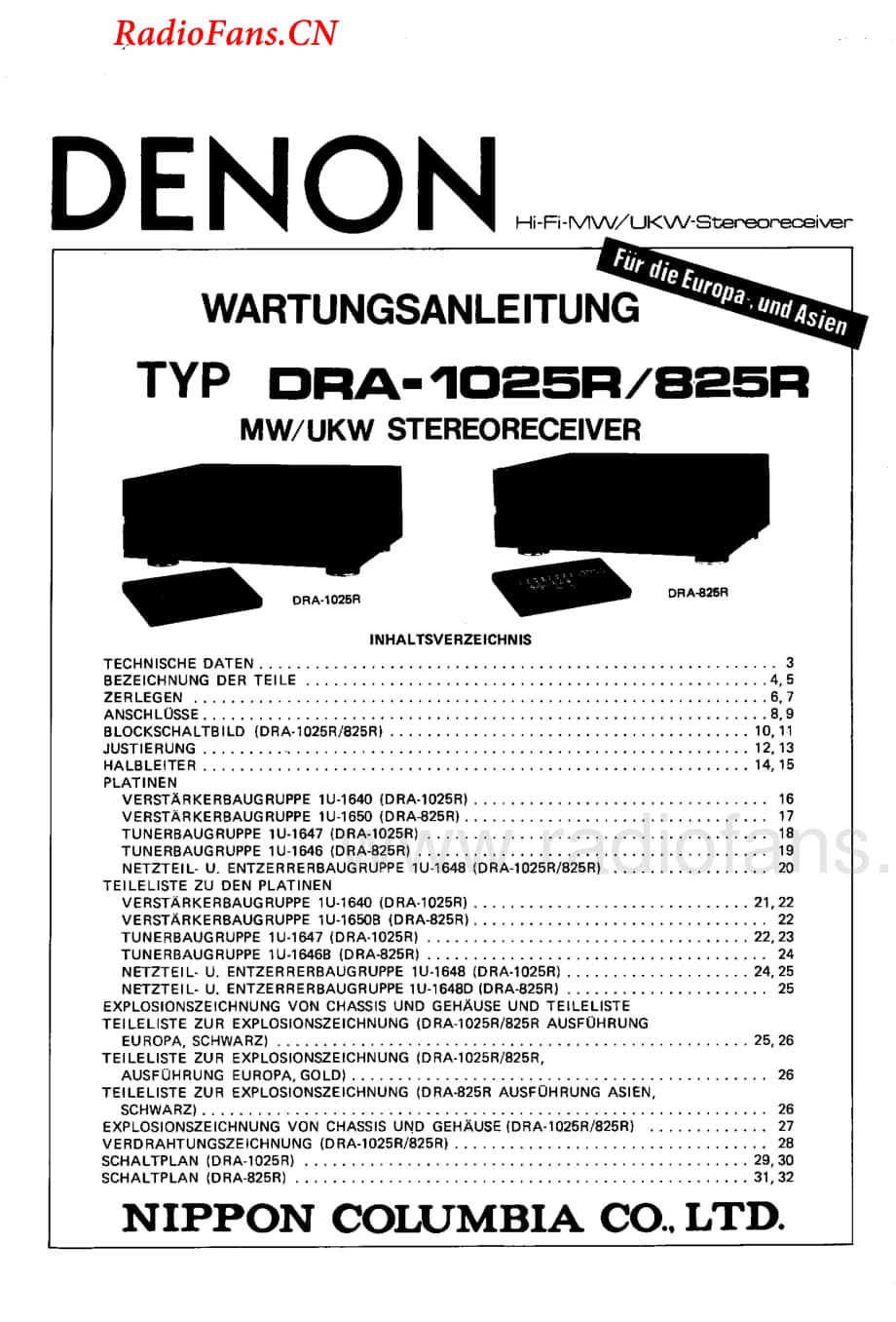 Denon-DRA825R-rec-sm维修电路图 手册.pdf_第1页