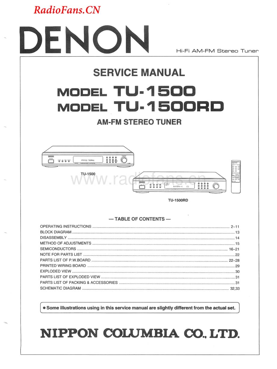 Denon-TU1500-tun-sm维修电路图 手册.pdf_第1页