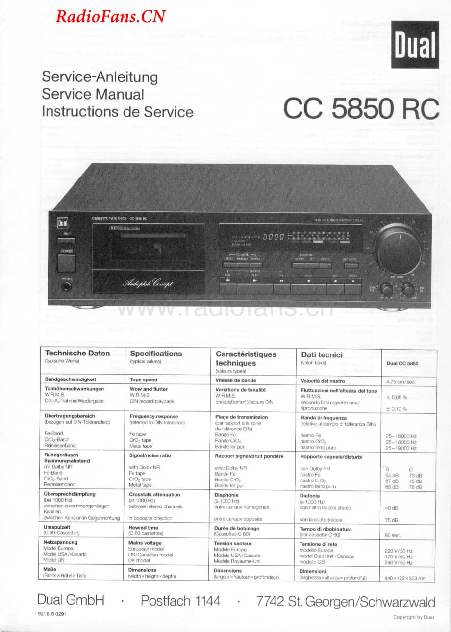 Dual-CC5850RC-tape-sm维修电路图 手册.pdf_第1页