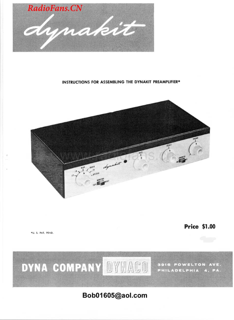Dynaco-PAM1-pre-sm维修电路图 手册.pdf_第1页