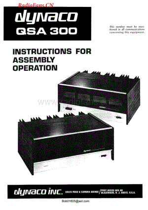 Dynaco-QSA300-pwr-sm维修电路图 手册.pdf