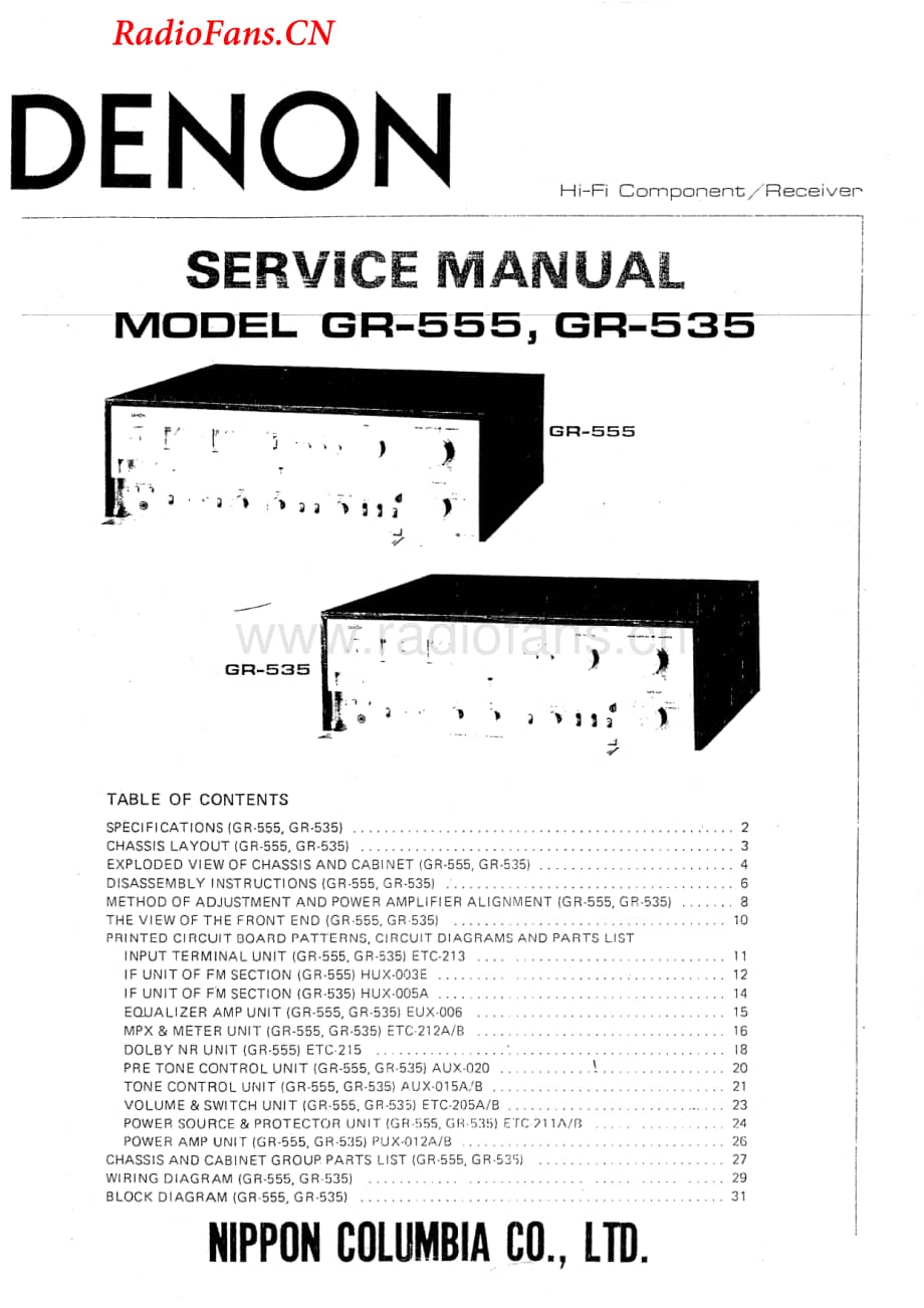 Denon-GR555-rec-sm维修电路图 手册.pdf_第1页