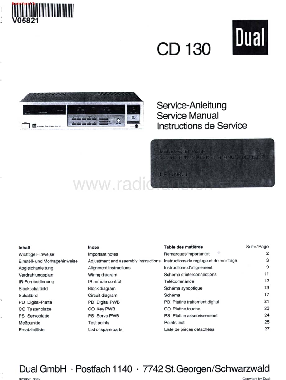 Dual-CD130-cd-sm维修电路图 手册.pdf_第1页
