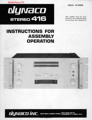 Dynaco-STEREO416-pwr-sm维修电路图 手册.pdf
