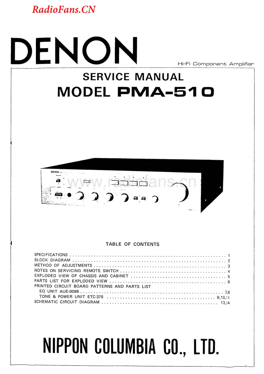 Denon-PMA510-int-sm维修电路图 手册.pdf_第1页