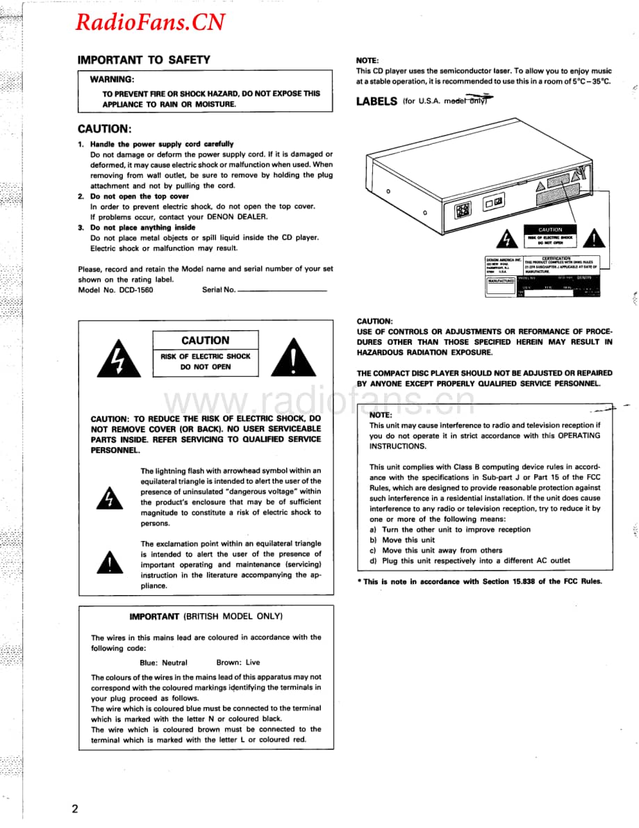 Denon-DCD1560-cd-sm维修电路图 手册.pdf_第2页