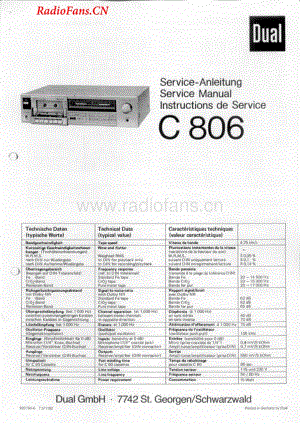 Dual-C806-tape-sm维修电路图 手册.pdf