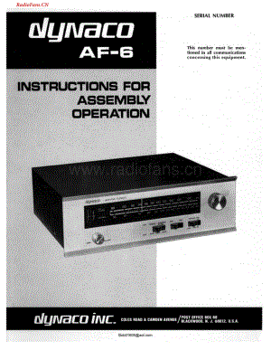 Dynaco-AF6-tun-sm维修电路图 手册.pdf