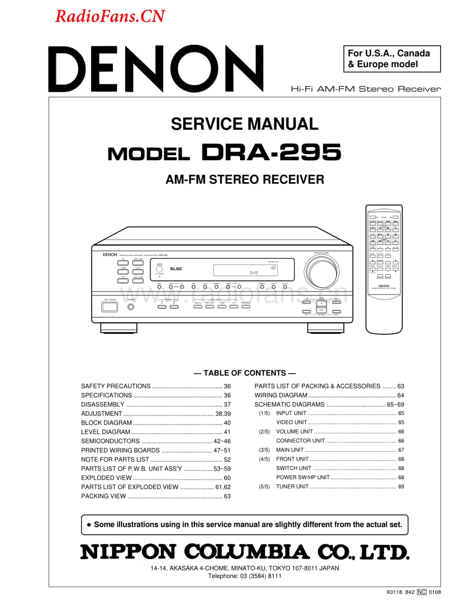 Denon-DRA295-rec-sm维修电路图 手册.pdf_第1页