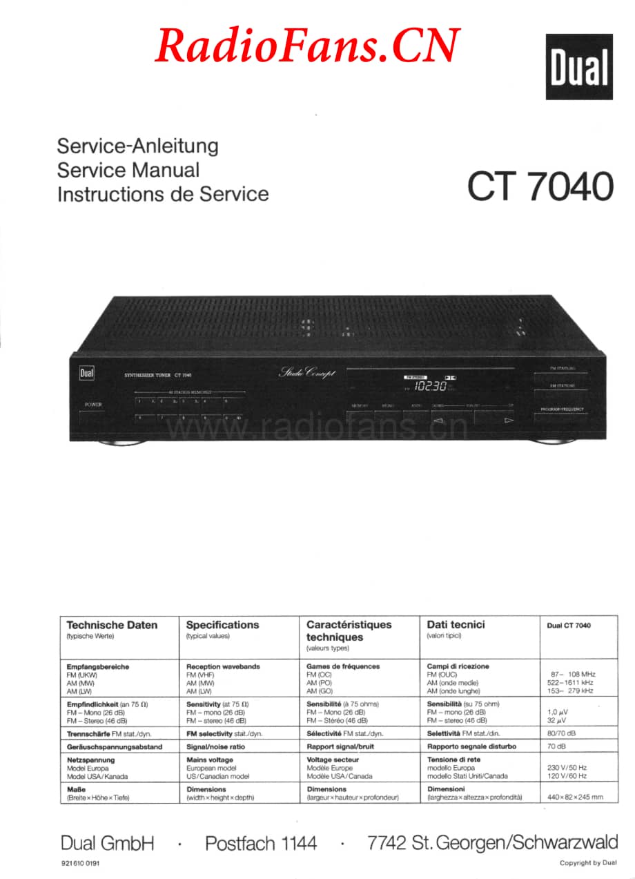 Dual-CT7040-tun-sm维修电路图 手册.pdf_第1页