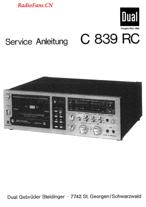 Dual-C839RC-tape-sm维修电路图 手册.pdf