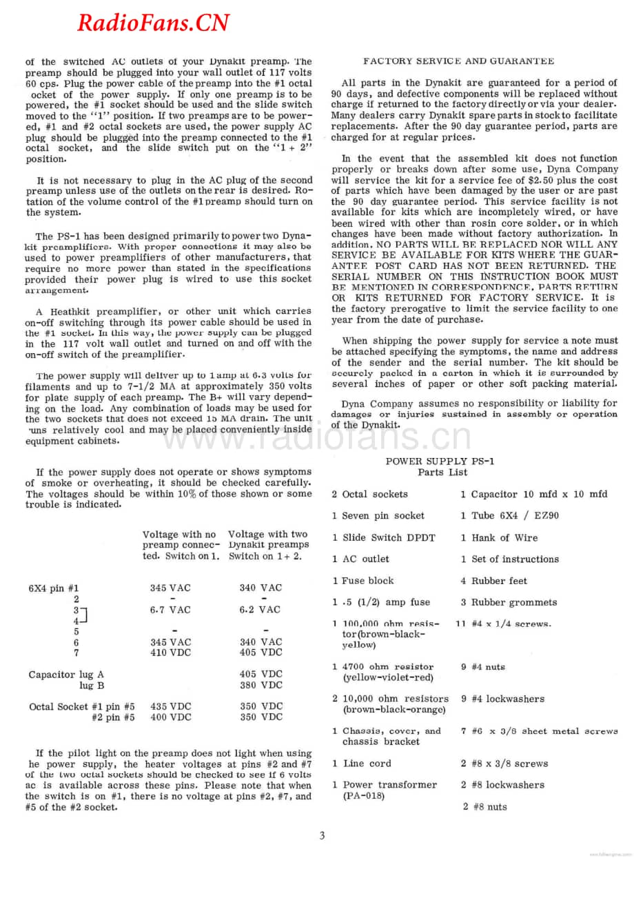 Dynaco-PS1-psu-sm维修电路图 手册.pdf_第3页