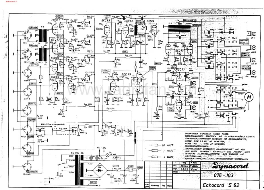Dynacord-EchocordSuper62-pwr-sch维修电路图 手册.pdf_第1页