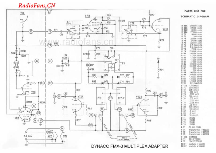 Dynaco-FMX3MPX-tun-sch维修电路图 手册.pdf_第1页