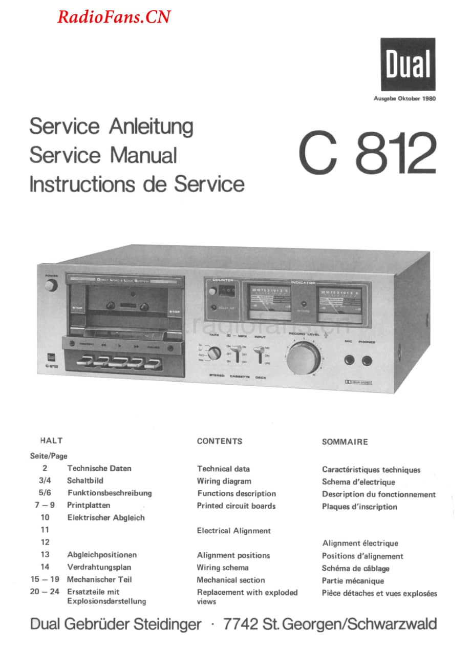 Dual-C812-tape-sm维修电路图 手册.pdf_第1页
