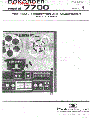 Dokorder-7700-tape-sm1维修电路图 手册.pdf