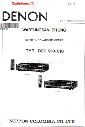 Denon-DCD810-cd-sm维修电路图 手册.pdf
