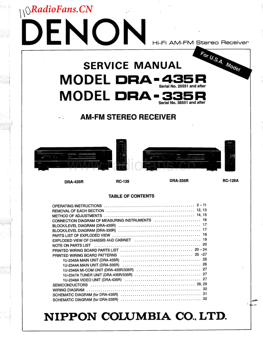 Denon-DRA435R-rec-sm维修电路图 手册.pdf_第1页