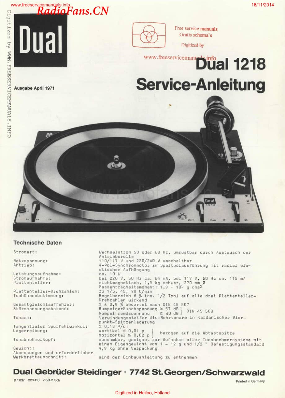 Dual-1218-tt-sm维修电路图 手册.pdf_第1页