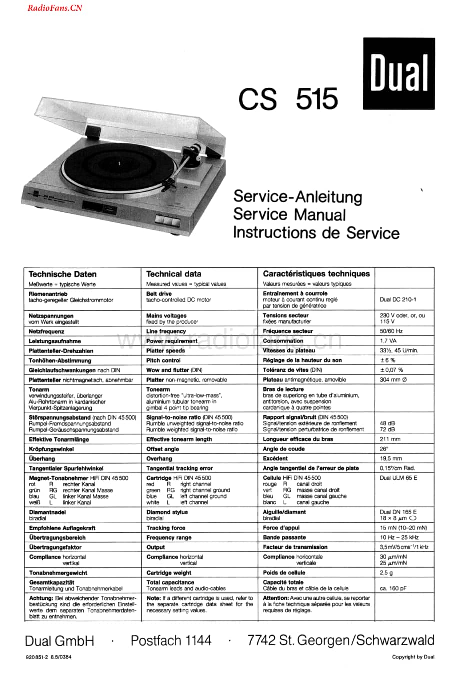Dual-CS515-tt-sm维修电路图 手册.pdf_第1页