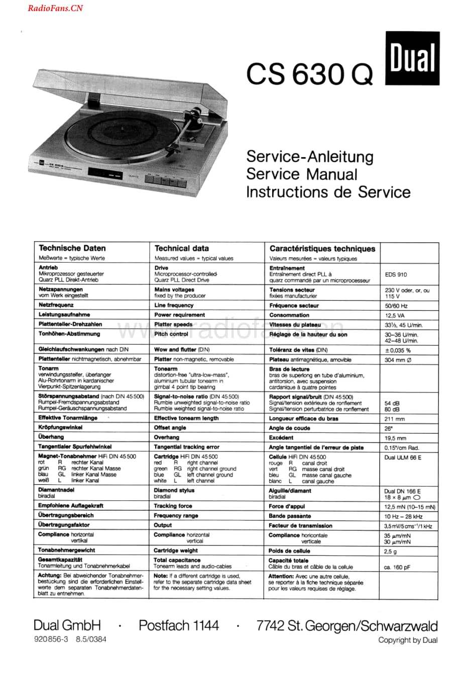 Dual-CS630Q-tt-sm维修电路图 手册.pdf_第1页