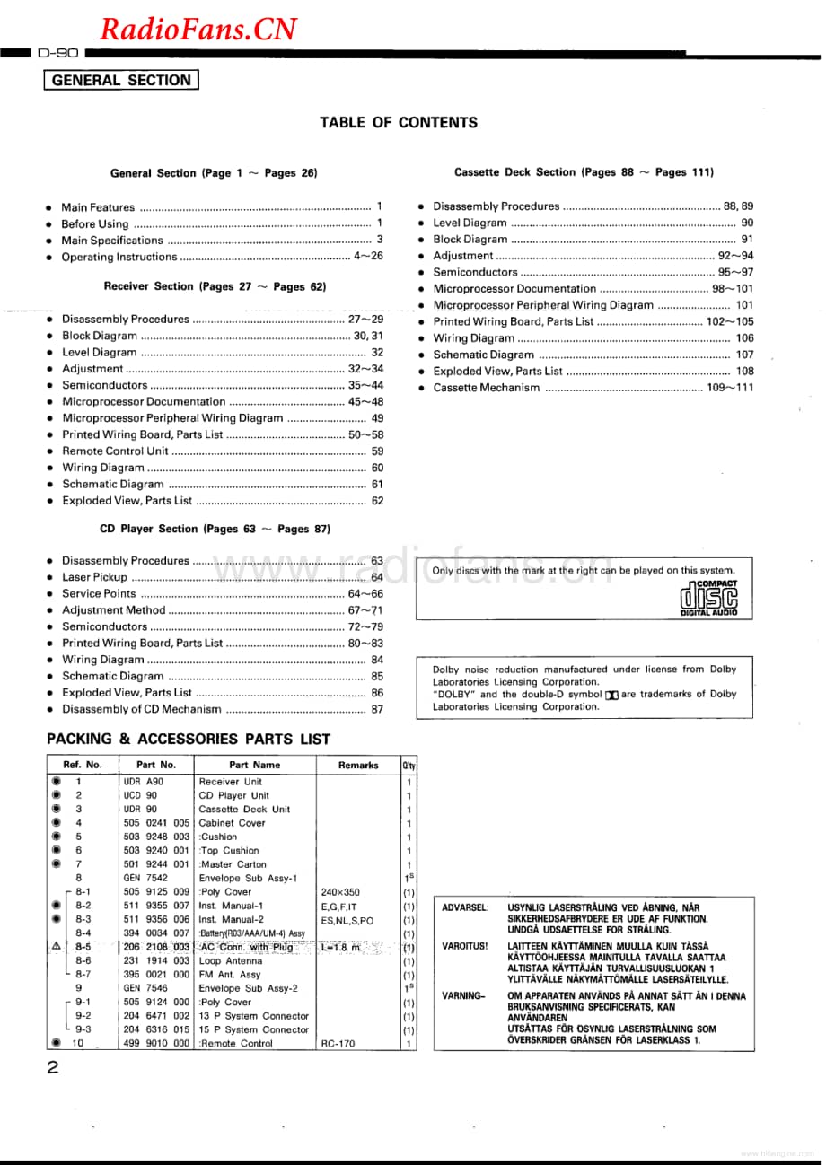 Denon-UDR90-tape-sm维修电路图 手册.pdf_第2页