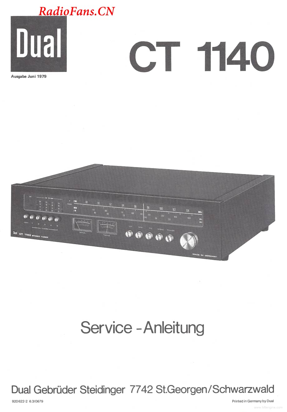 Dual-CT1140-tun-sm维修电路图 手册.pdf_第1页