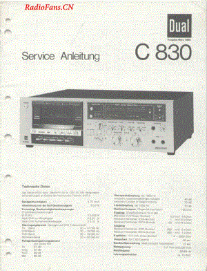 Dual-C830-tape-sm维修电路图 手册.pdf