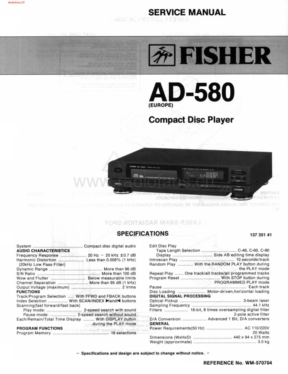 Fisher-AD580-cd-sch维修电路图 手册.pdf_第1页