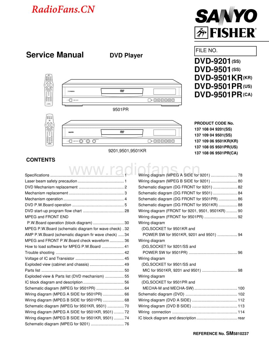 Fisher-DVD9501KR-dvd-sm维修电路图 手册.pdf_第1页