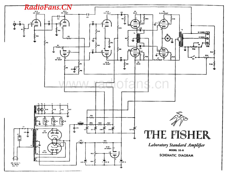 Fisher-55A-pwr-sch(1)维修电路图 手册.pdf_第1页