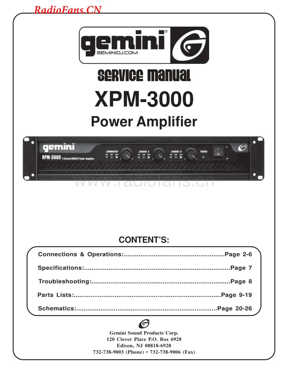 Gemini-XPM3000-pwr-sm维修电路图 手册.pdf_第1页
