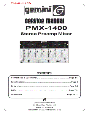 Gemini-PMX1400-mix-sm维修电路图 手册.pdf