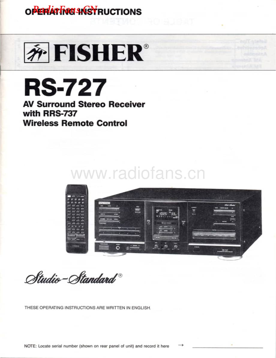 Fisher-RS727-rec-sm维修电路图 手册.pdf_第1页