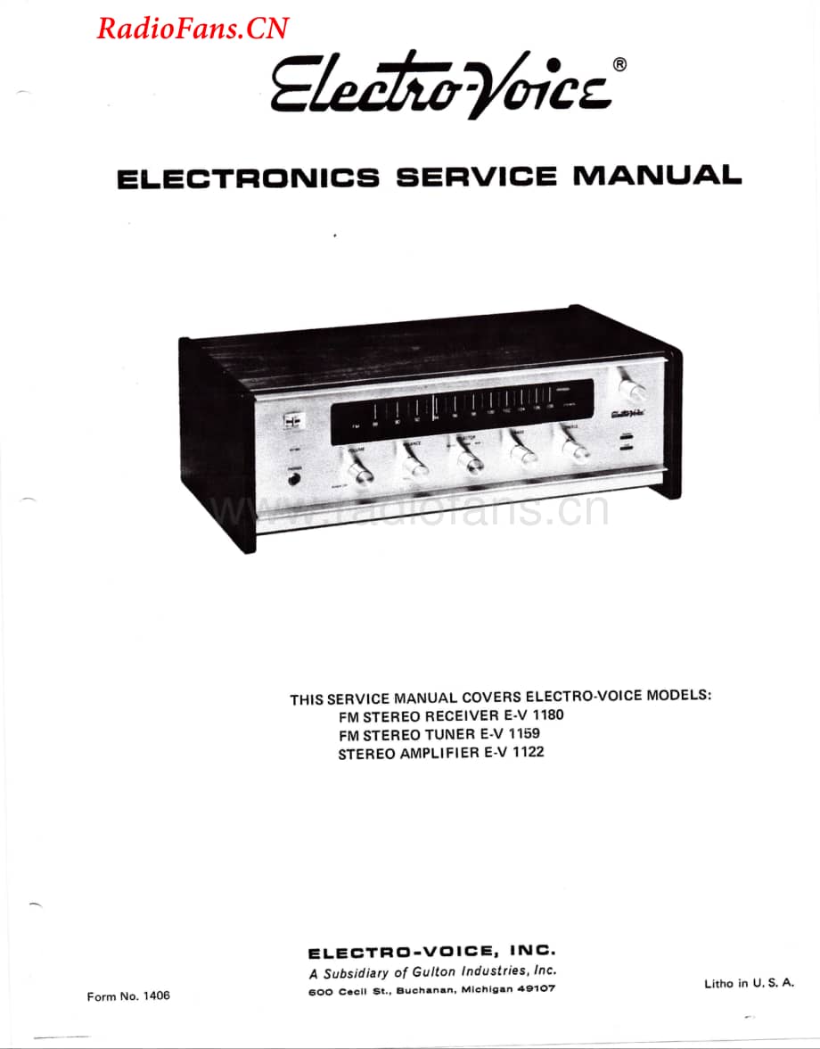 Electrovoice-EV1180-rec-sm维修电路图 手册.pdf_第1页