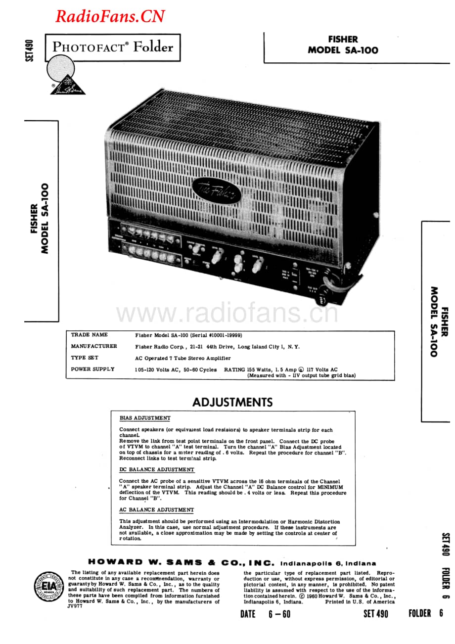 Fisher-SA100-pwr-sm维修电路图 手册.pdf_第1页