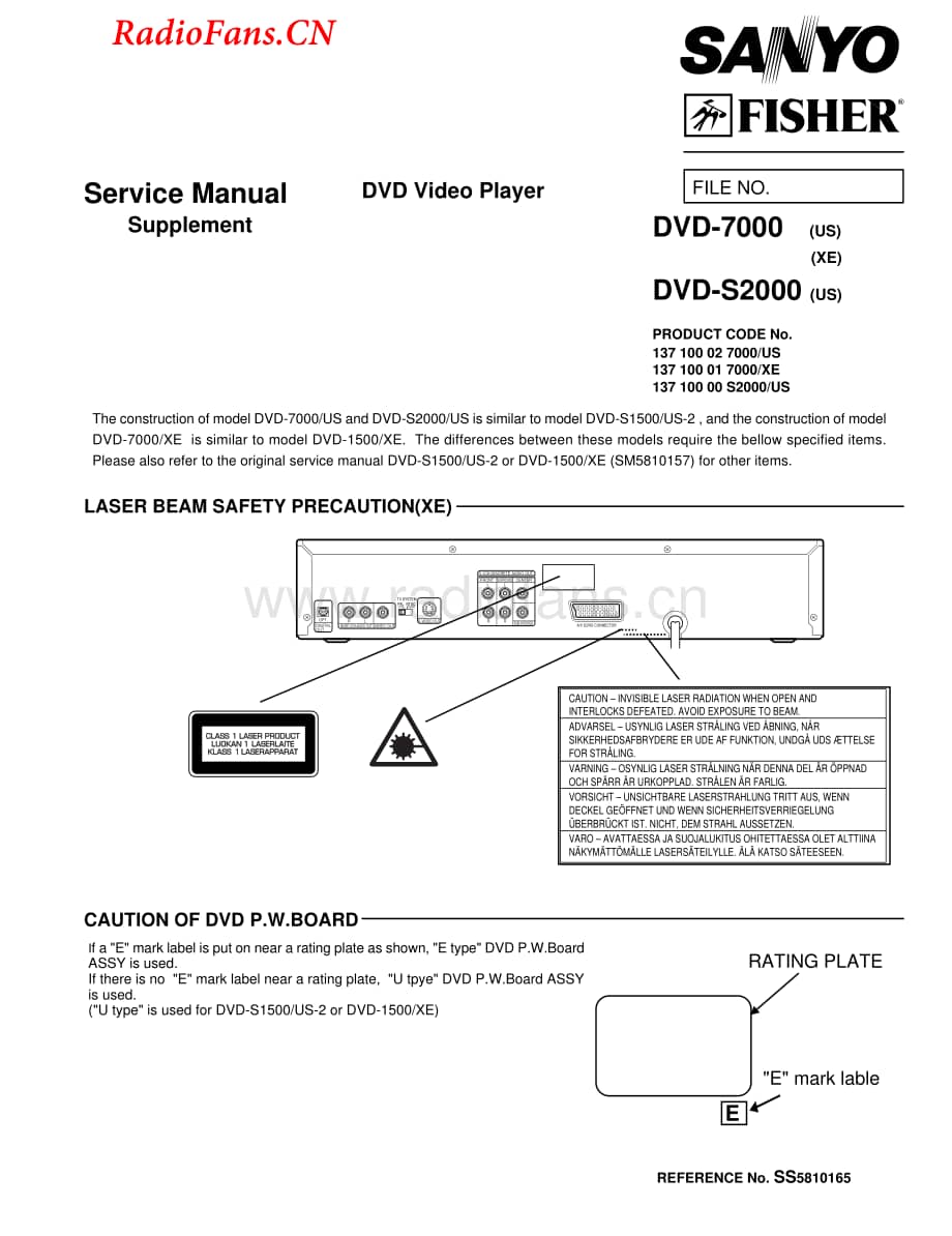 Fisher-DVD7000-dvd-sm维修电路图 手册.pdf_第1页