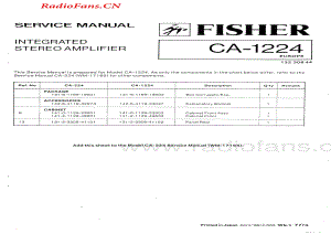 Fisher-CA1224-int-sm维修电路图 手册.pdf
