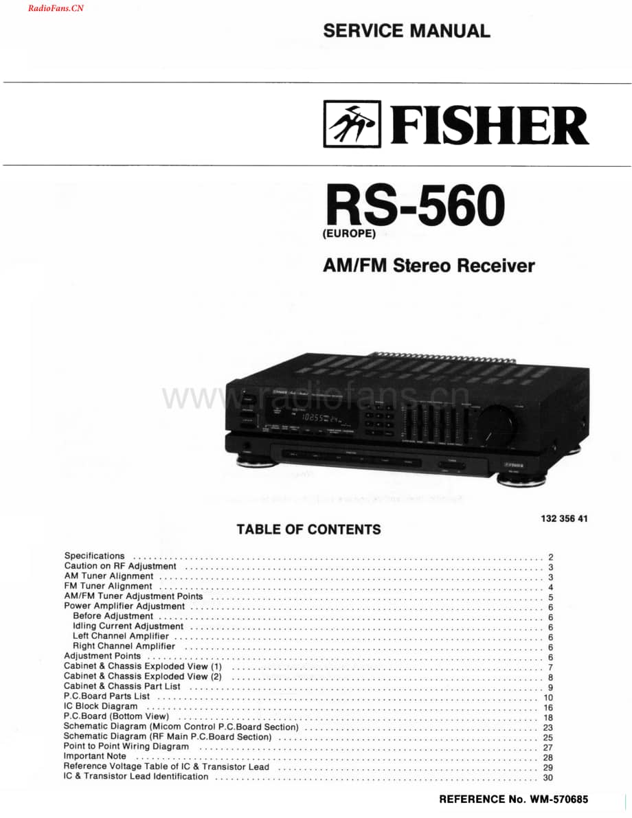 Fisher-RS560-rec-sch维修电路图 手册.pdf_第1页
