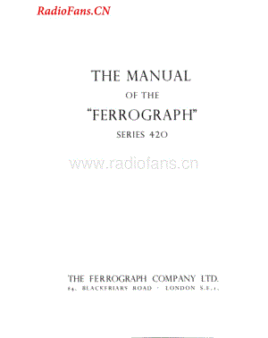 Ferguson-Ferrograph422-tape-sm维修电路图 手册.pdf