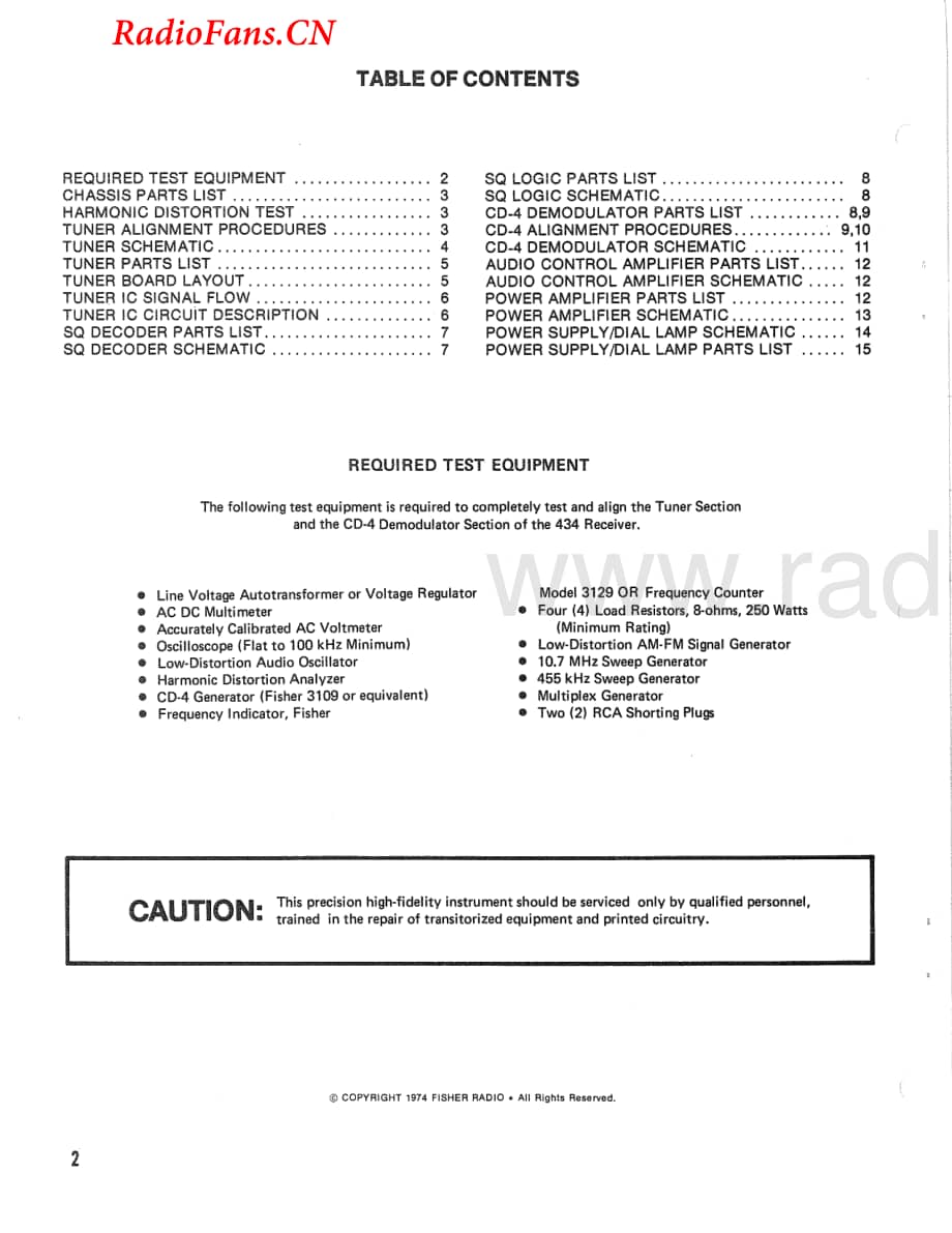Fisher-434-rec-sm维修电路图 手册.pdf_第2页