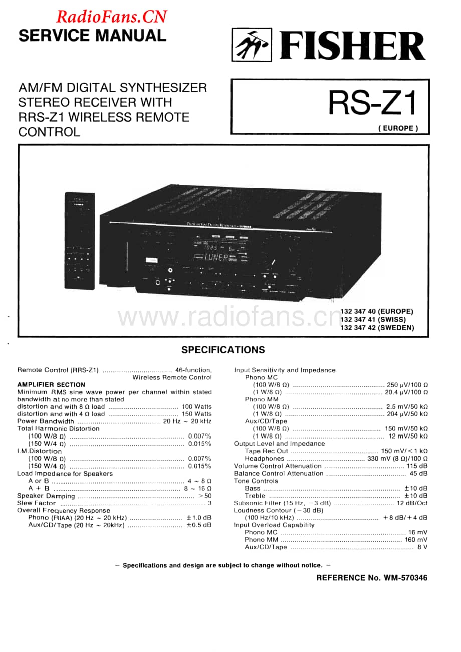 Fisher-RSZ1-rec-sm维修电路图 手册.pdf_第1页