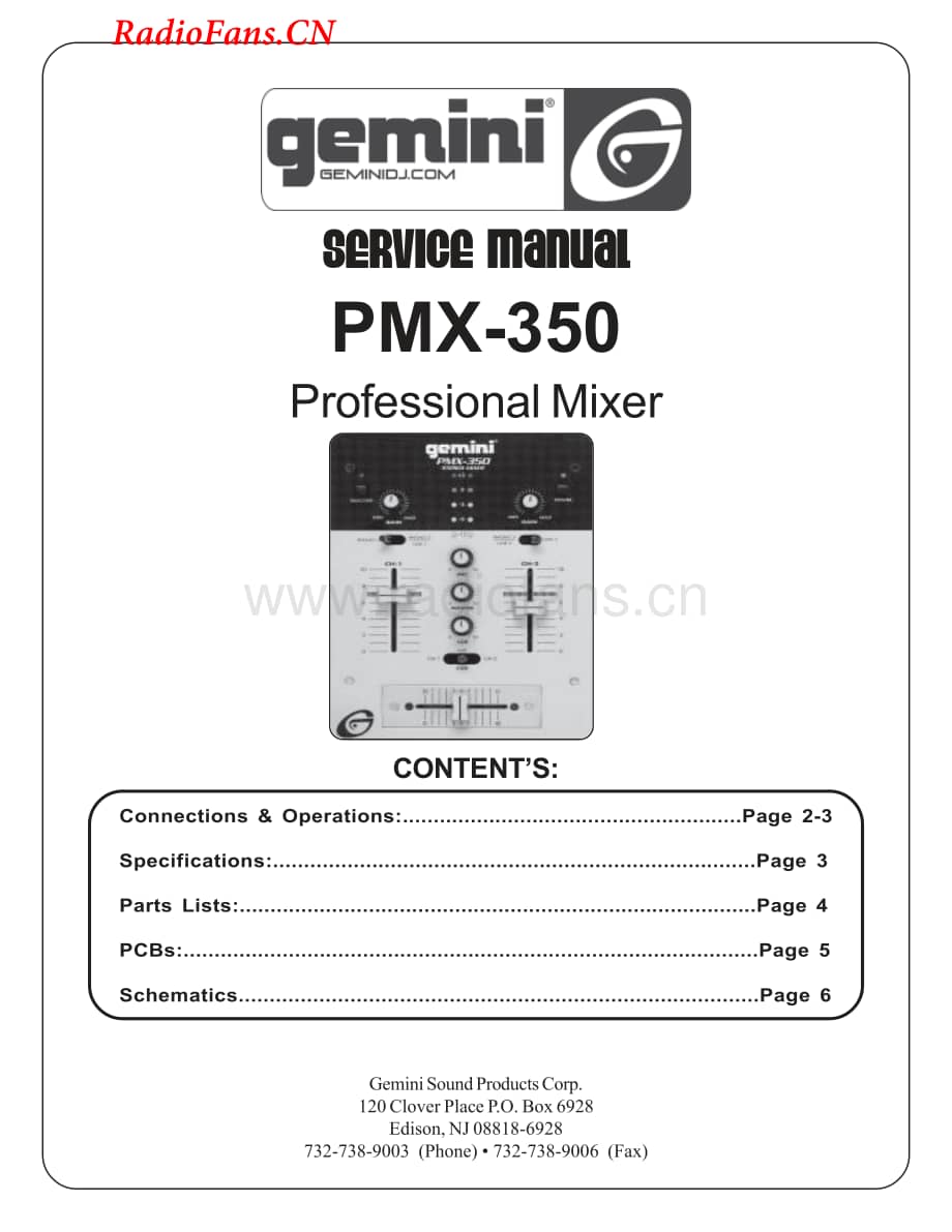 Gemini-PMX350-mix-sm维修电路图 手册.pdf_第1页