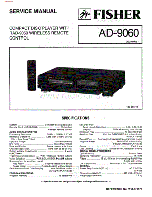 Fisher-AD9060-cd-sch维修电路图 手册.pdf